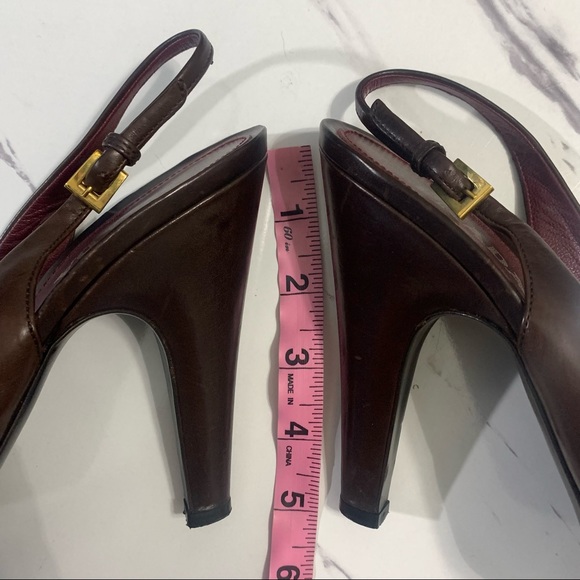 PRADA VERO CUOIO Brown Burgundy Leather Platform Pumps High Heels 38 - Picture 15 of 16